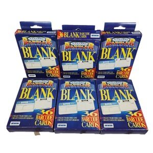 Barcode Battler Blank 36 Barcode Cards Pack Lot of 6 NEW 1992 Irwin Epoch Vtg